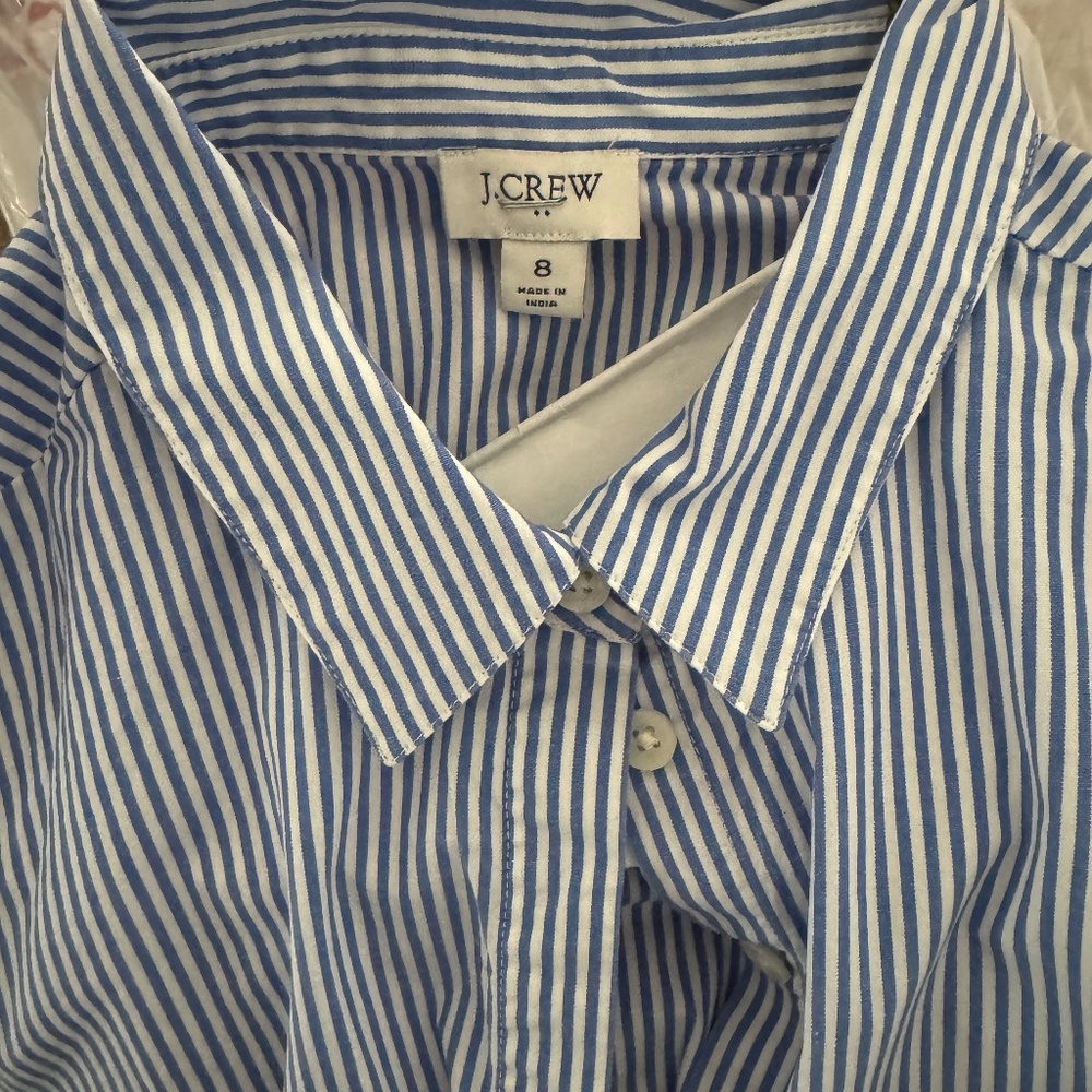 J. Crew Blue and White Striped Dress